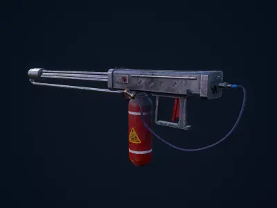 Flamethrower grenade launcher Low-poly 3D model purchase