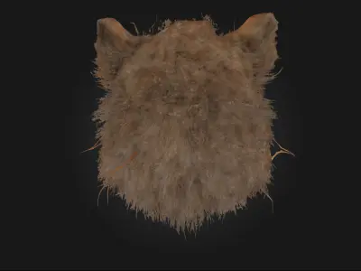 Ferocious Wolf Face  Intense Animal Bust Model for Fantasy 3D model