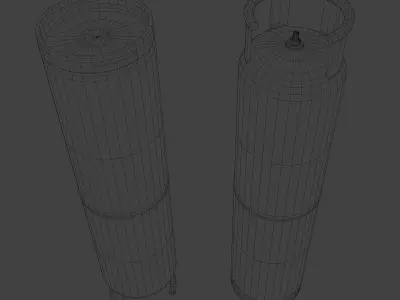 Side-Rusted Long Gas Cylinder Low-poly 3D model