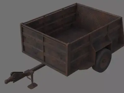 Utility Trailer 1C Low-poly 3D model