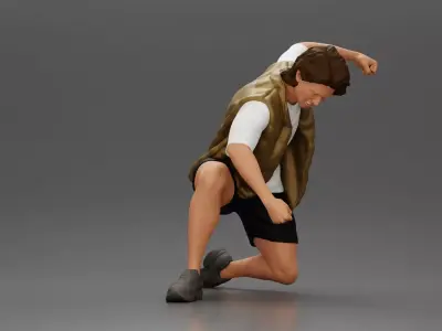 Man Confronting Opponent in Intense Struggle on the Street 3D print model purchase
