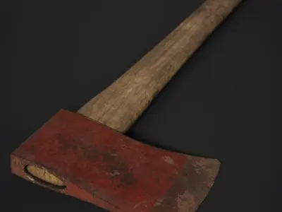 Fire Axe Low-poly 3D model 4