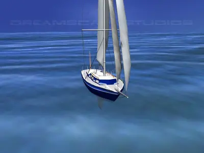 30 Foot Sailboat V07 3D model