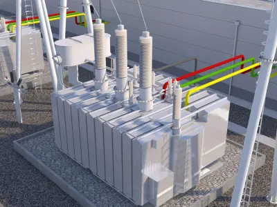 Electrical power substation 3D model get