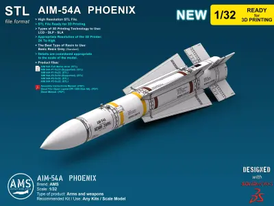 AIM-54A Phoenix - Scale 1-32 NEW 3D print model
