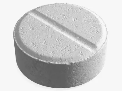 MDMA Ecstasy Pill White 3D model