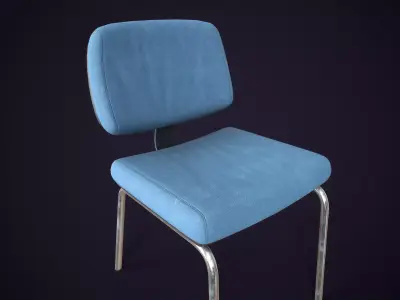 Retro Office Chair Low-poly 3D model