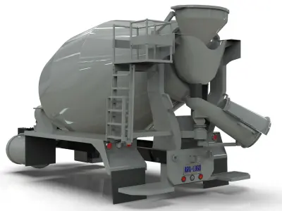 Beck Concrete Mixer Equipment 3D Model  BLENDER Low-poly 3D model