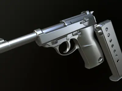 ww2 German P38 Low-poly 3D model