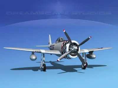 Republic P-47D Thunderbolt V04 3D model