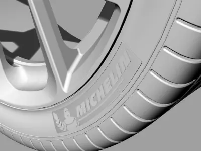 Realistic Car Tire - Michelin Sport Cup 2 3D model