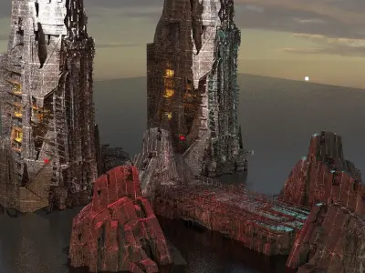 Dark Alien Observatory Kit bash 1 3D model