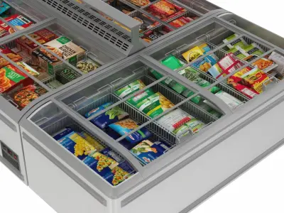  Frozen Foods and Meats Display Island Freezer Collection 