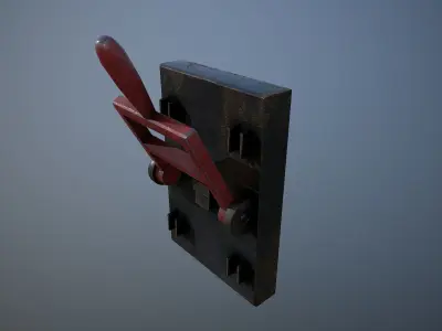 Rusted lever switch Low-poly 3D model