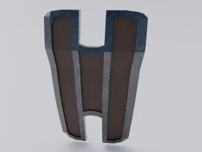 Battle shield Low-poly 3D model