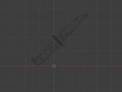 Low Poly Combat Knife Free low-poly 3D model buy