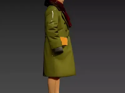 44 - Female Instructor Wearing Military Coat 3D model