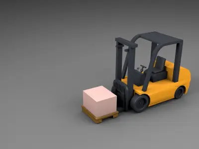 Fork Lift - Low Poly  Low-poly 3D model