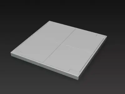 Sci-Fi Wet Industrial Floor Panel - PBR Low Poly Game Ready Low-poly 3D model