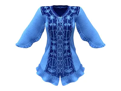 Historic Traditional Lace Up Pirate Tunic Top Low-poly 3D model