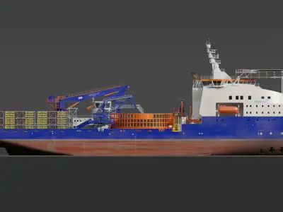 Cable Laying Vessel 3D model