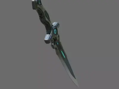 Futuristic Sci-Fi Energy Dagger Low-poly 3D model