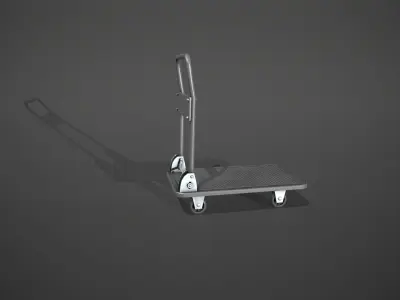 Folding Platform Truck Trolley - Grey Low-poly 3D model