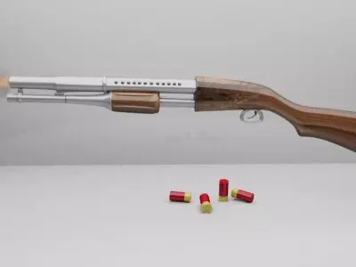 Low poly Shotgun Low-poly 3D model get