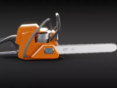 Generic Modern Gas Chainsaw Low-poly 3D model