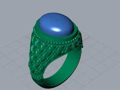 Man onyx and gold STL ring with pattern model mr0009 3D print model