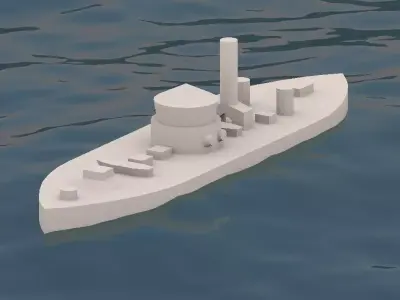 USS Monitor 1862 Free 3D print model