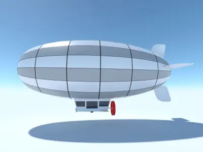 Generic Blimp Stylized LowPoly Low-poly 3D model