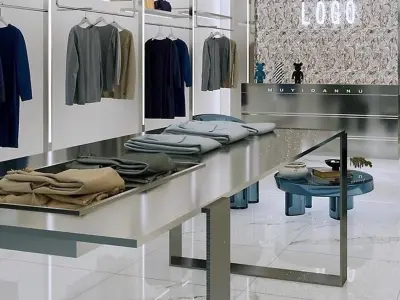shop fashion Clothes brand Modern 3D model