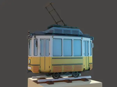 Old Tram Budapest  Low-poly 3D model
