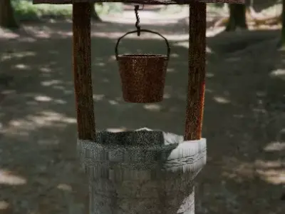 Medieval-Themed Water Well  Low-poly 3D model