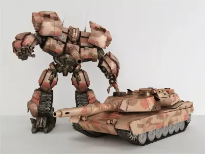 robot  Transformers  tank Low-poly 3D model