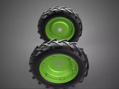 LARGE TRACTOR TIRE TREAD TYRE LUG WHEEL RUBBER RIM GRIP VEHICLE 3D model