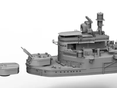 HMS Belfast upgrade set for Trumpeter kit  3D print model