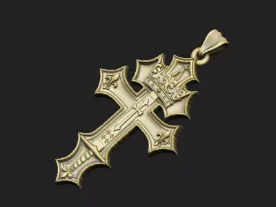 Cross Iris design warrior strong power baroque antique medieval  3D print model
