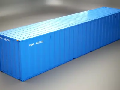 Intermodal Shipping Container 40-foot-long Low-poly 3D model