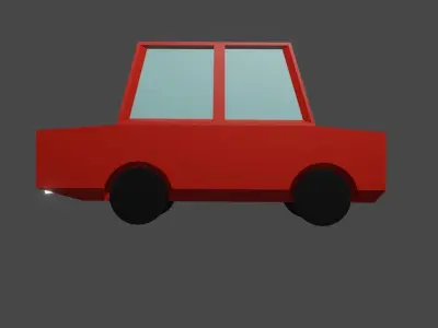 Red Low Poly Car  Free 3D model