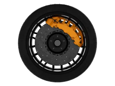 OZ racing and Michelin Pilot Sport Cup 2 3D model