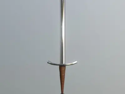 Medieval sword with some gems Low-poly 3D model