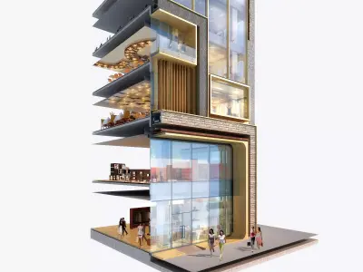 3Dmax fashion city commercial square building 106 3D model
