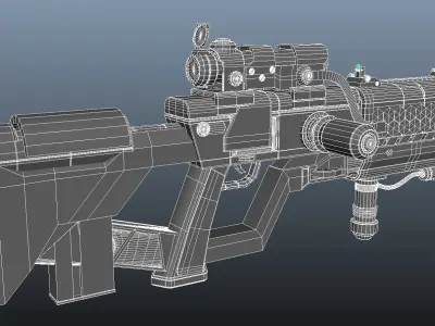 Scifi Gun  Free low-poly 3D model