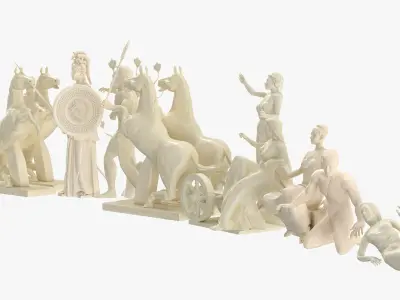 Parthenon West Pediment Statues 3D model