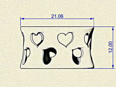 Hearts ring 3D model