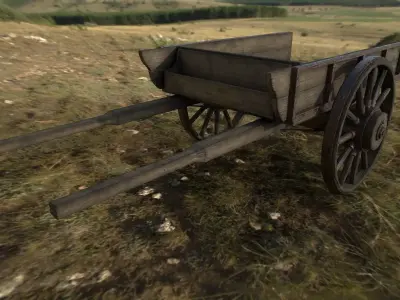 Old Wagon Low-poly 3D model buy