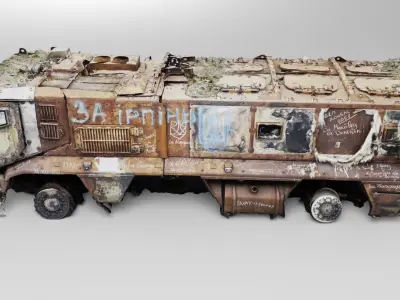 destroyed russian KAMAZ-63968 Typhoon-K MRAP vehicle  3D model
