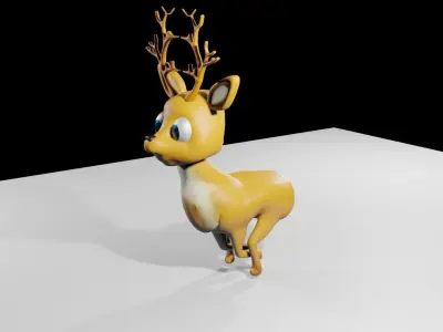 deer little  low - poly 3d model  Low-poly 3D model
